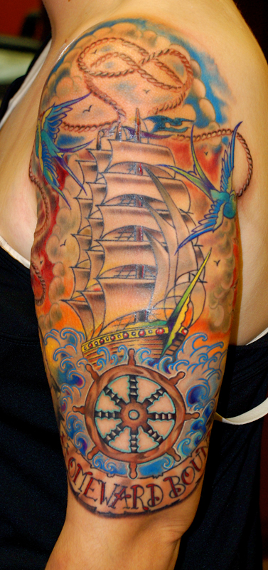 ship wheel tattoo