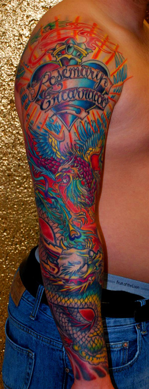 meaning of a dragon tattoo half arm sleeve tattoos