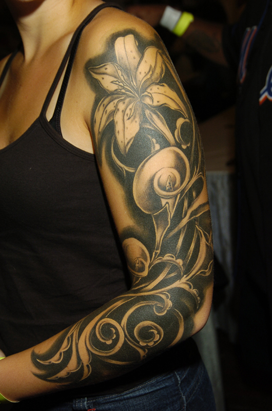 Images Tattoo Art Studio Tattoos Flower Lily FULL SLEEVE NICK 530x800px